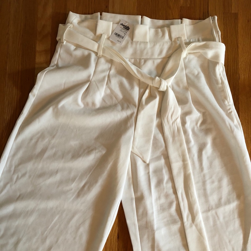 Paper Bag Waist Palazzo Pants with tie belt